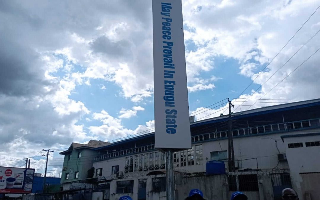 CIDJAP joins WOCSED in unveiling Peace Pole around OSISATECH Roundabout, Enugu