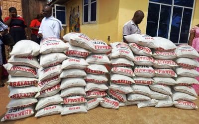 CIDJAP donates 100 bags of rice teachers of St. Leo the Great Parish group of schools and some indigent parishioners