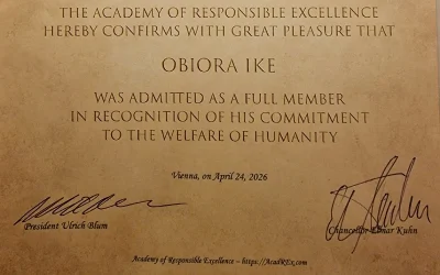 Obiora Ike Admitted Fully into the Academy of Responsible Excellence