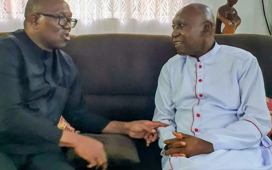Mr. Peter Obi Pays Courtesy Visit to Msgr. Prof. Obiora Ike in Enugu