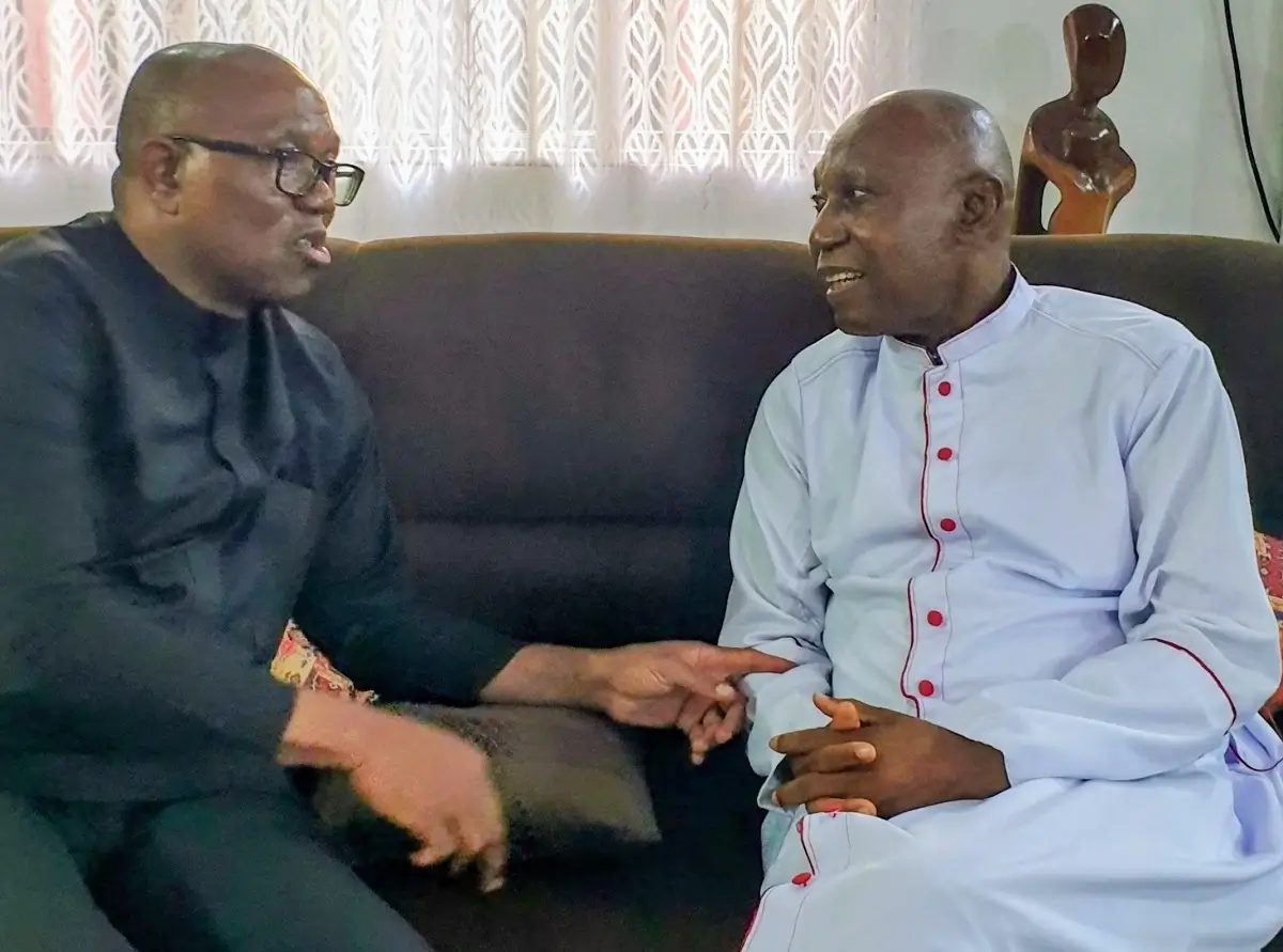 Mr. Peter Obi Pays Courtesy Visit to Msgr. Prof. Obiora Ike in Enugu